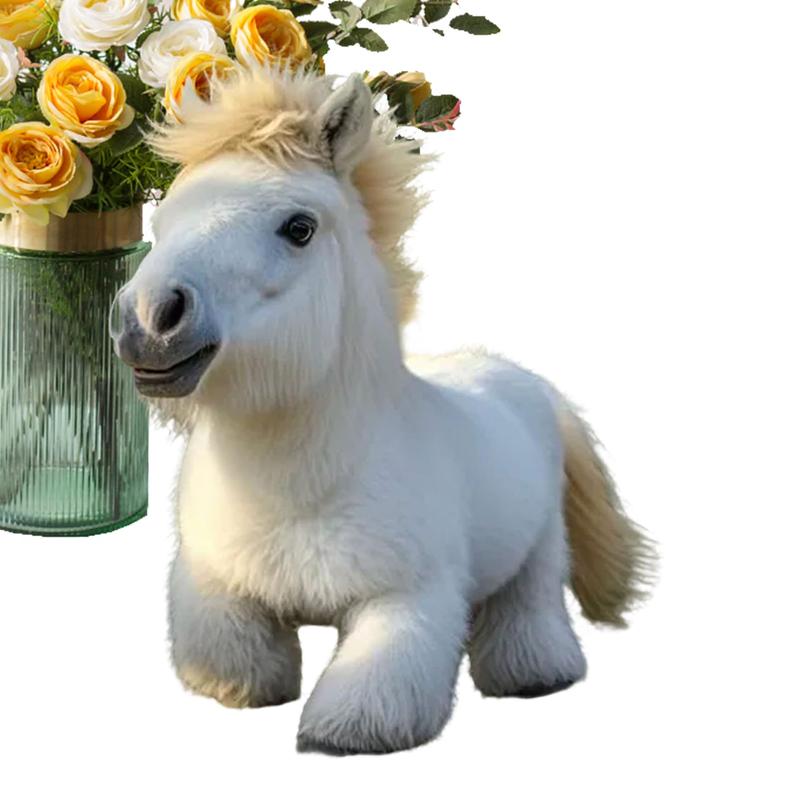My Realistic Robot Horse Toy, Interactive Simulation Horse Robot Toy, Animated Plush Companion For Kids, Horses Stuffed Animal Plush Can Walking Barking Wagging Tail, Soft Robotic Pet For Boys Girls