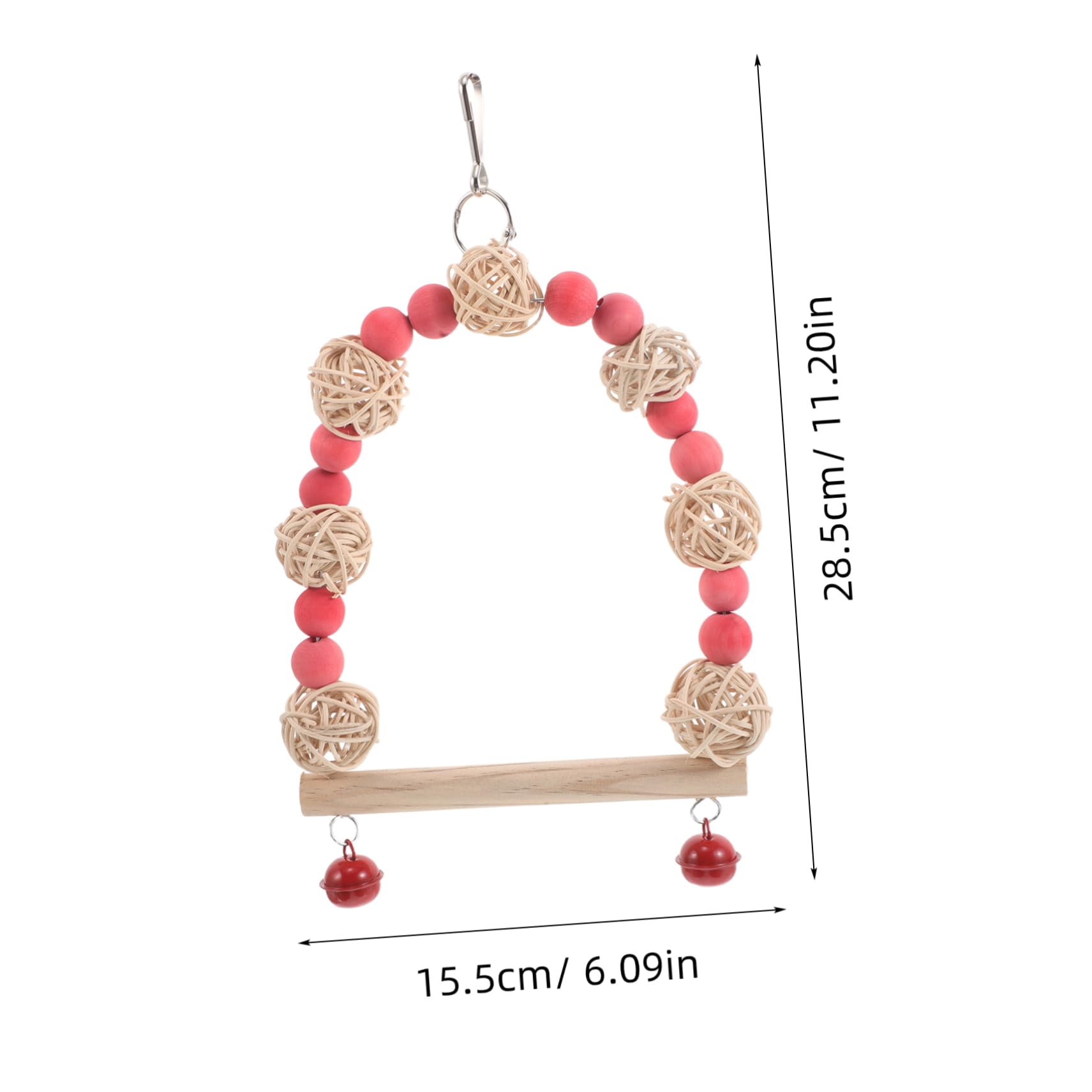 GALPADA Rattan Ball Swing for Cockatiels Budgies Durable Bird Cage Decor for Play Exercise Engaging Bird for Parrots Elegant Sturdy Design