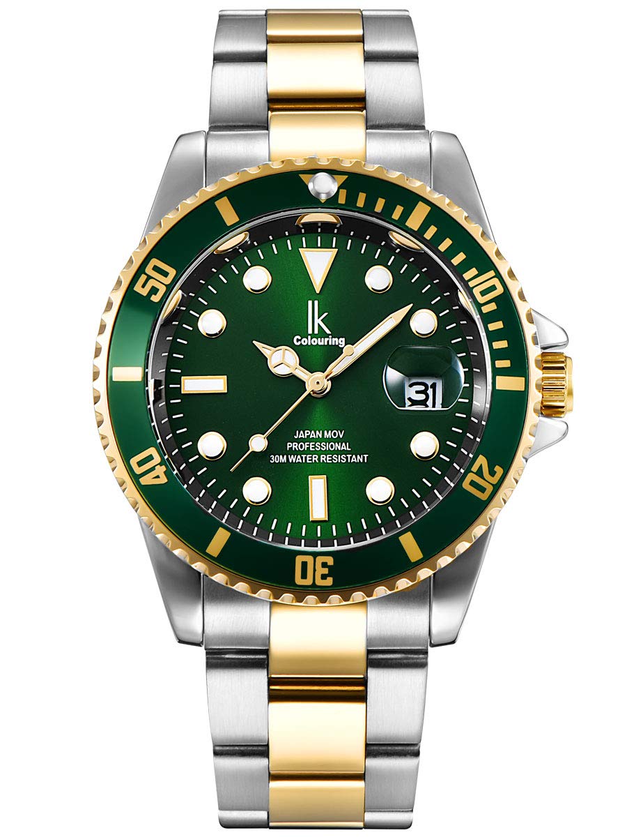 Alienwork IK Orologio Uomo Donna Calendario Cinturino in Metallo