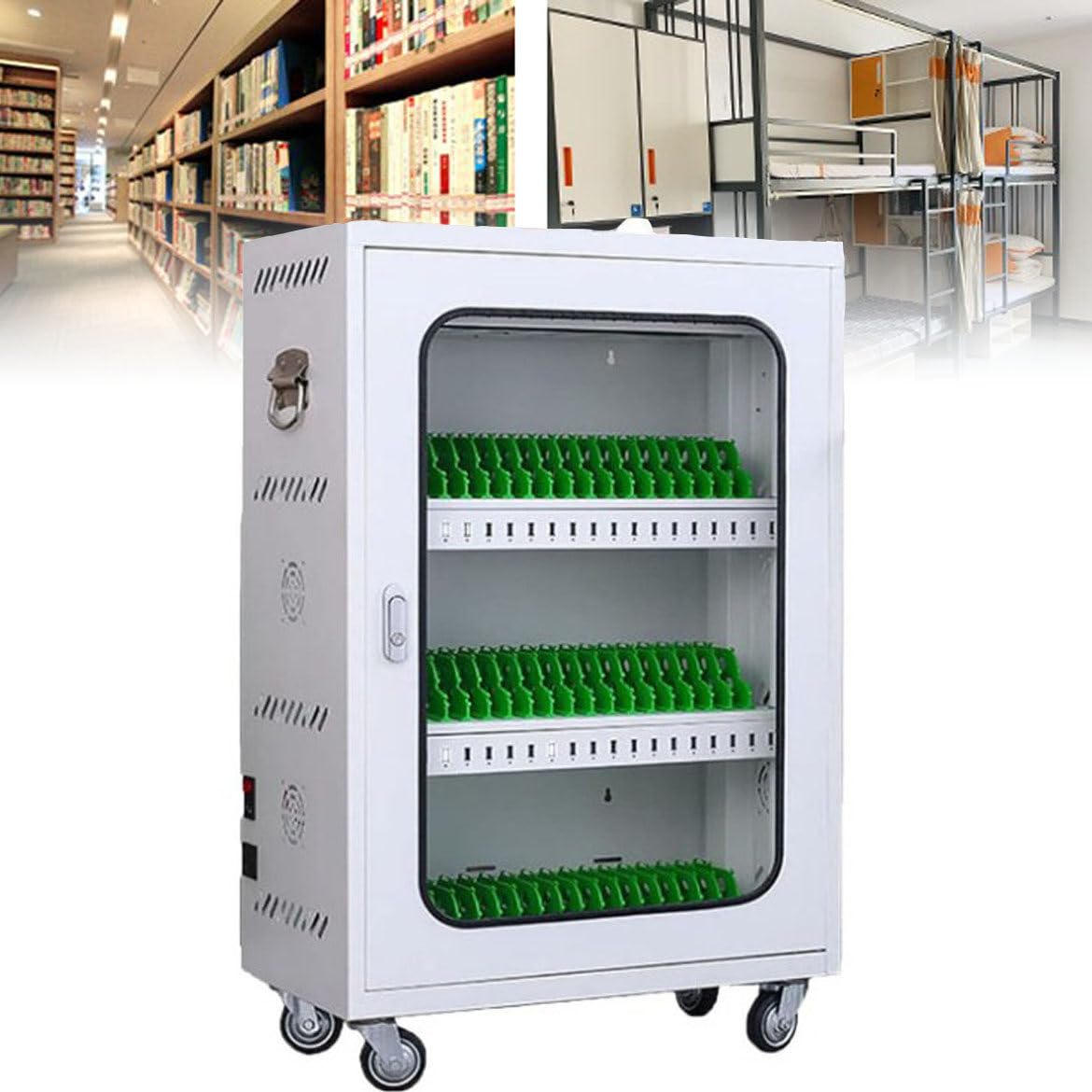 GTHTUHFD Cell Phone Charging Stations + Cellphone Locker 2 In 1 - Rechargeable Mobile Phone Charging Cabinet,Portable Storage Box,50Slots-40Slots,60slots