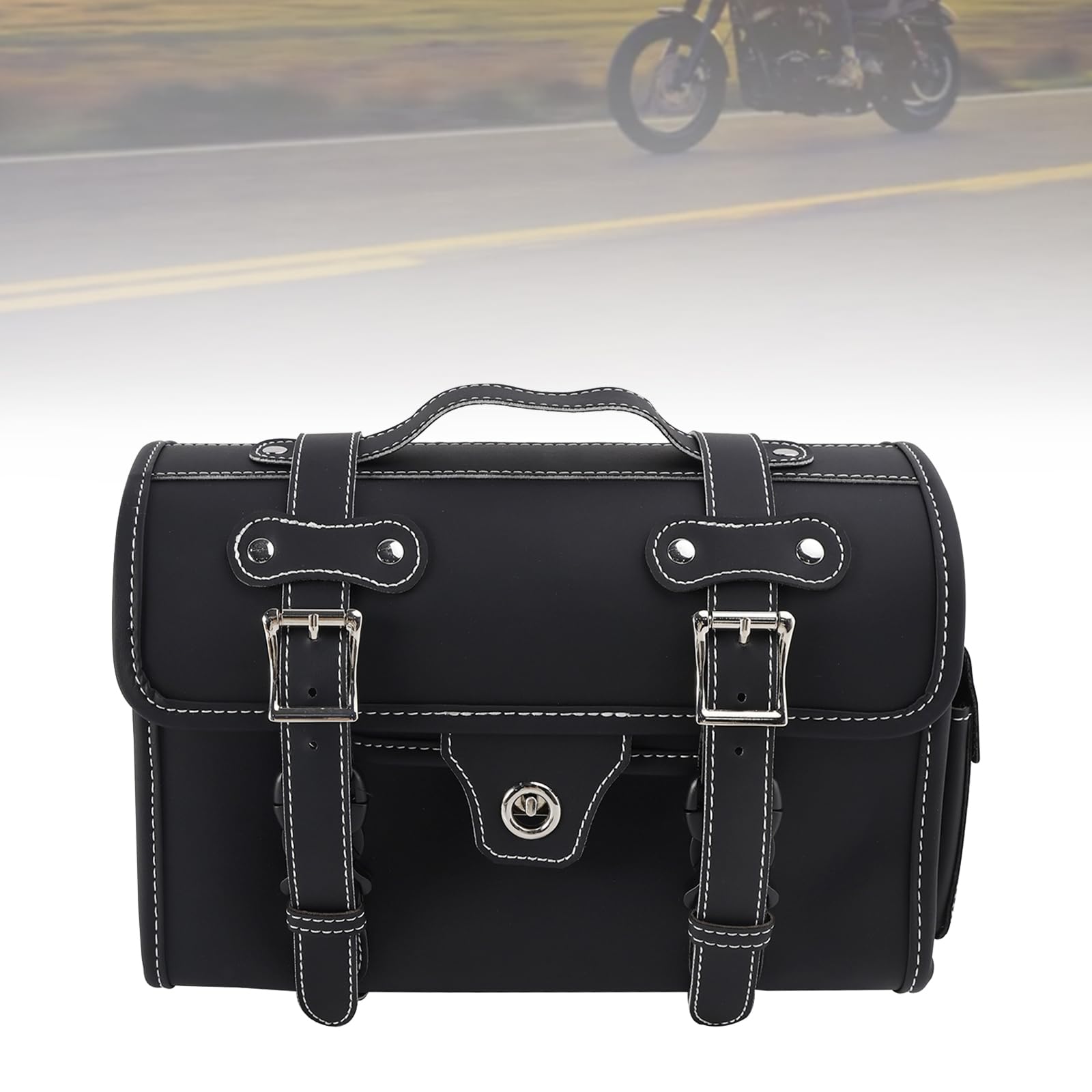 Artudatech 汎用バイクサイドバッグ 9L大容量 PU防水加工 防錆金属金具 屋外駐車される方に最適 マフラー干渉なし 簡単取り付け 小物収納 ツーリング通勤用バッグ ブラック