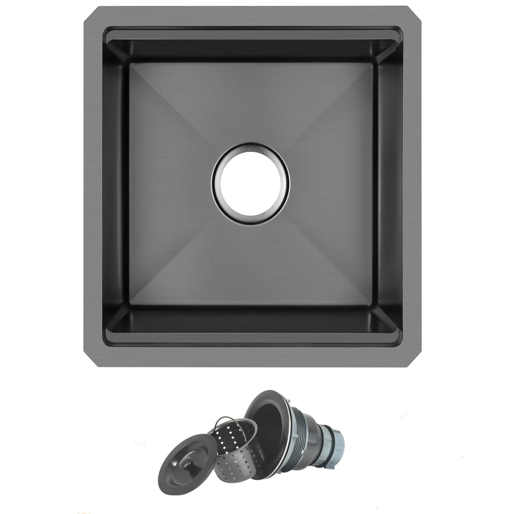 17"X19" Black Undermount Bar Sink,Bar &amp; Prep Sink with Workstation