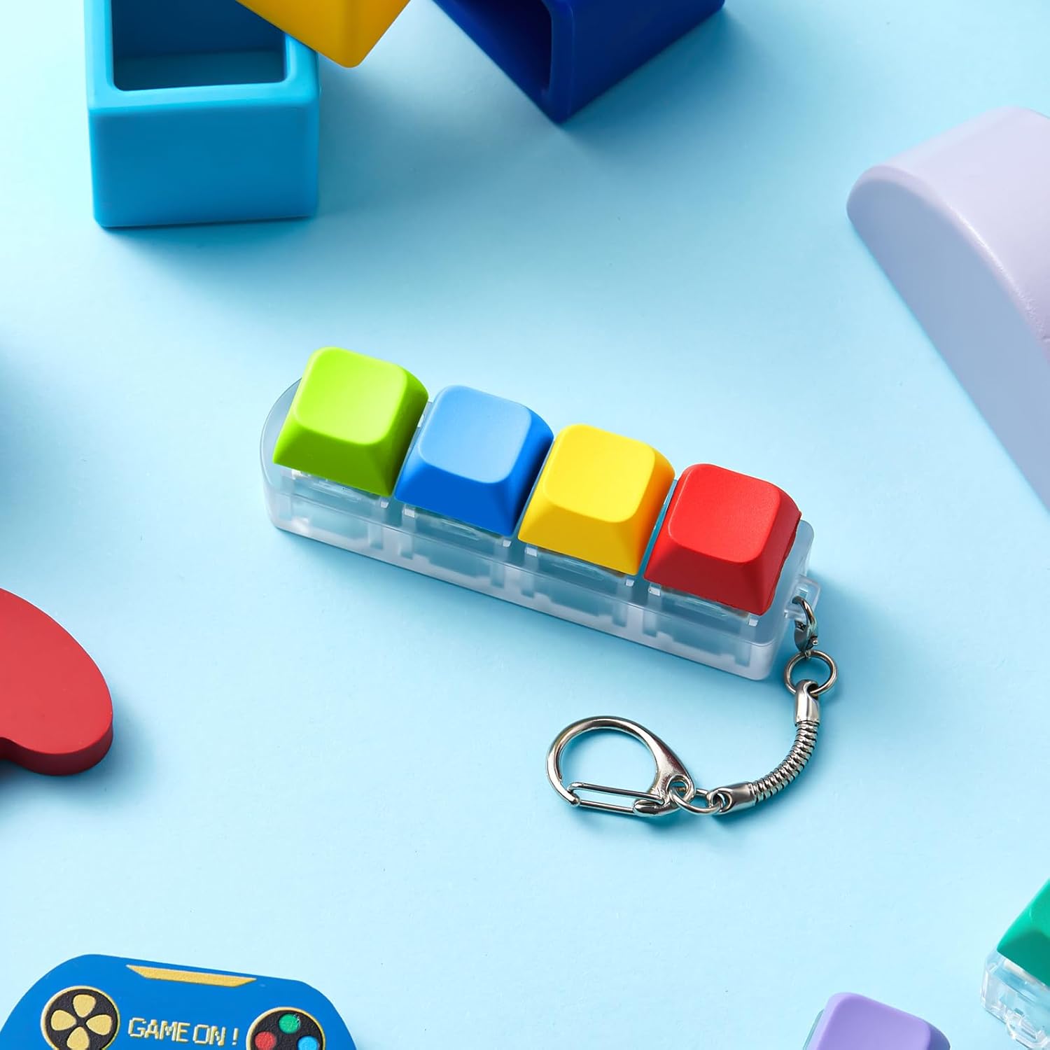 Taiyin 1 Pcs Keyboard Clicker Keyboard Fidget Keychain Decompression Button Stress Relief Gift for Adult to Relief Stress Pass the Time (Inline Style)