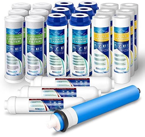 Complete 5-Stage Reverse Osmosis Replacement Filter Set With 50 GPD Membrane - Compatible With RTW5, USA Made (ROR50)