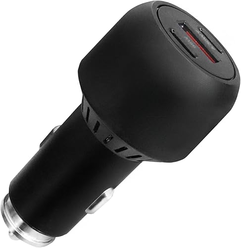 BoxWave Cargador universal RapidRush PD para coche (95 W), rápido, 2 USB - negro azabache, cargador de coche para teléfonos inteligentes y tabletas
