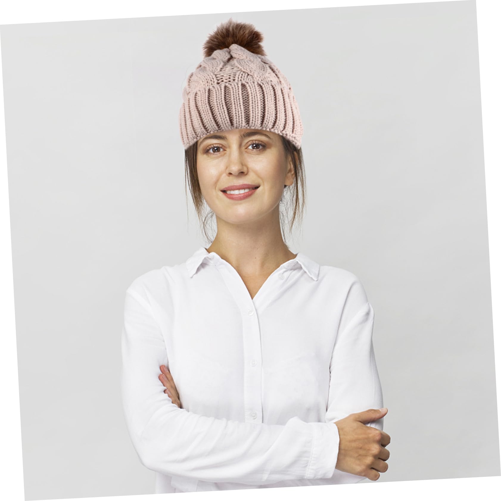Gorro De Lana Orejeras Para Niñas Sombreros Para Sombrero De Nieve Gorro Con Pompón De Piel Sintética Cálido Sombrero Femenino Gorro De Punto Para Felpa Rojo