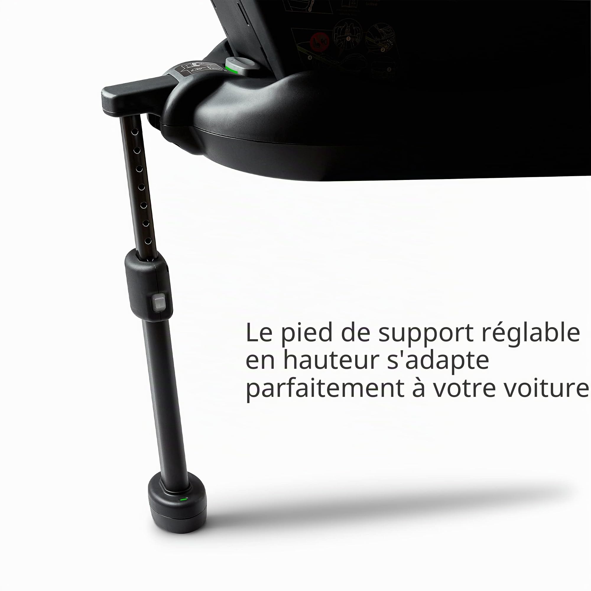ABC Design Isofix Base Tulip - Base pour le siège auto pour bébé Tulip - pied d'appui réglable en hauteur - indicateur de couleur pour une installation correcte