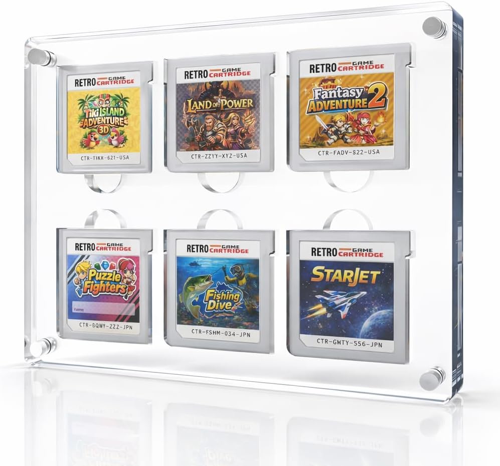 Video Game Cartridges Display Case,Compatible with Gameboy Advance Card Holder,Magnetic Acrylic Frame for Retro Game Gba Cartridge Collection (GBA Game Display, 9 Slot (GBA))