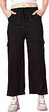 FUNDAY FASHION Women's High Rise Lycra Solid Regular Fit Clouser Straight Trouser Pant