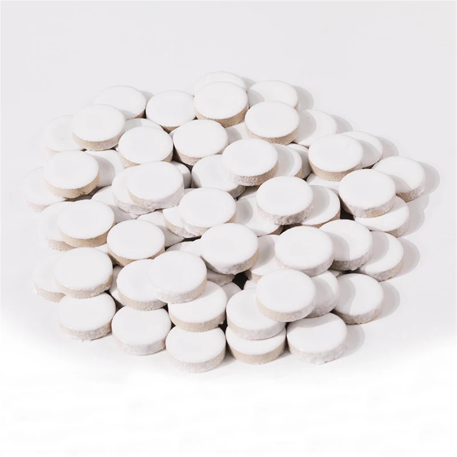 WBTAJZHY DIY Mosaic Kit 200g Multicolor Ceramic Tiles 90 Pcs(White)