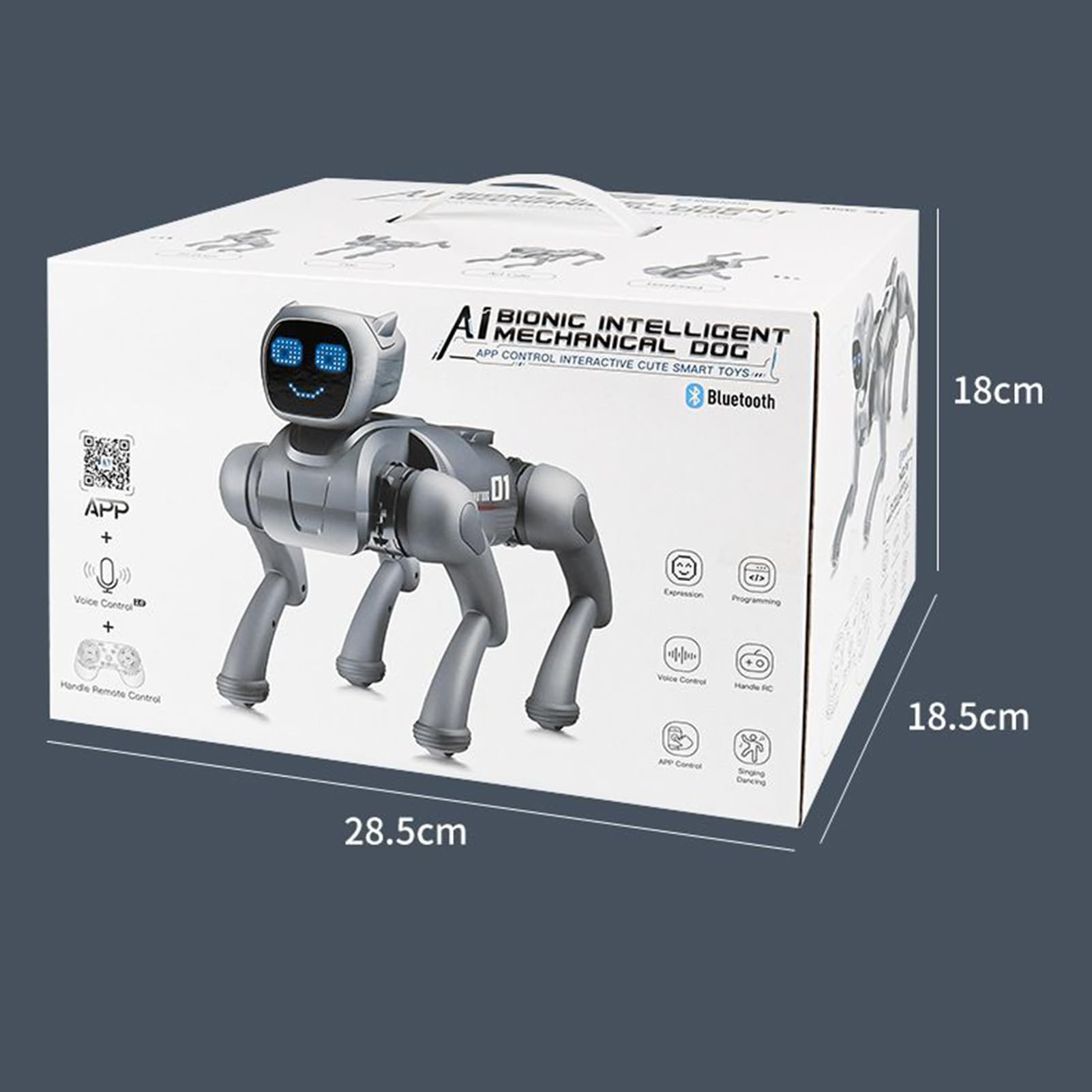 Perro Robot Control Por App Voz Interactiva Realista | Perro Robot Acrobacias Cara LED Para Niños Niñas Interior Jardín Aula Preescolar Cumpleaños Festivo Navidad Patio De Recreo