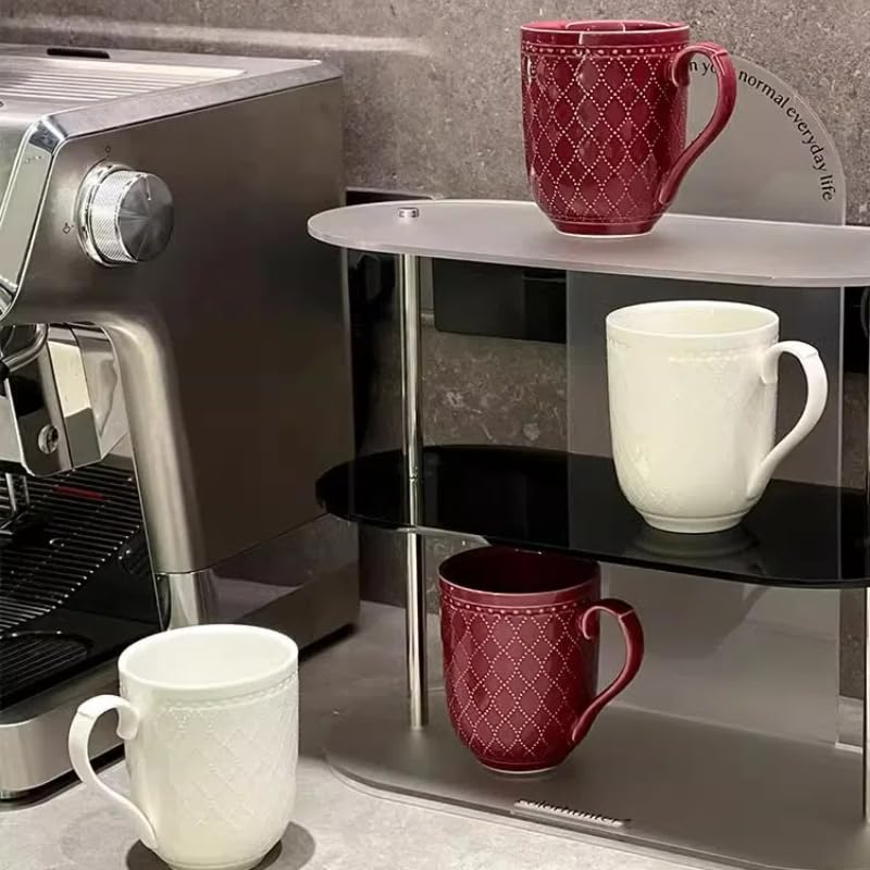 Großes Kaffeebecher-Set mit 2 Stück, 450 ml, Keramik-Teetassen-Set für Büro und Zuhause, spülmaschinenfest, mikrowellengeeignet