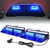 Vista 14 de Xprite luces estroboscópicas de emergencia de 2×11 pulgadas de alta intensidad color ámbar y verde con 32 LED para tablero e interior de parabrisas