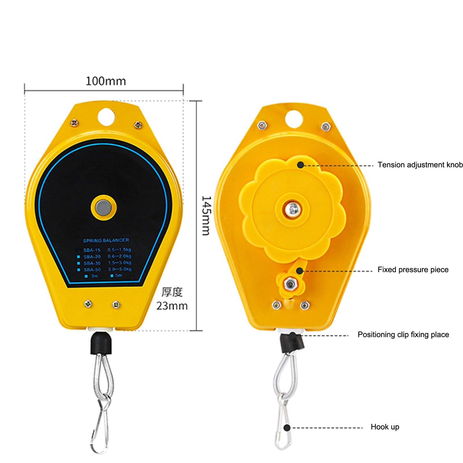 Supporto per utensile sospeso da 3 a 5 kg di carico, utensile bilanciatore a Molla Retrattile con Dispositivo di Sicurezza, Adatto per stampaggio di Auto, Saldatura di Parti, uten(1,5-3,0 kg