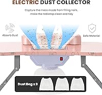 Vista 5 de WELLHUT Mesa de Técnico de Uñas Ventilada para Manicura con Lámpara LED, Colector de Polvo, Bolsa de Transporte y Cojín Suave, Mesas de Uñas