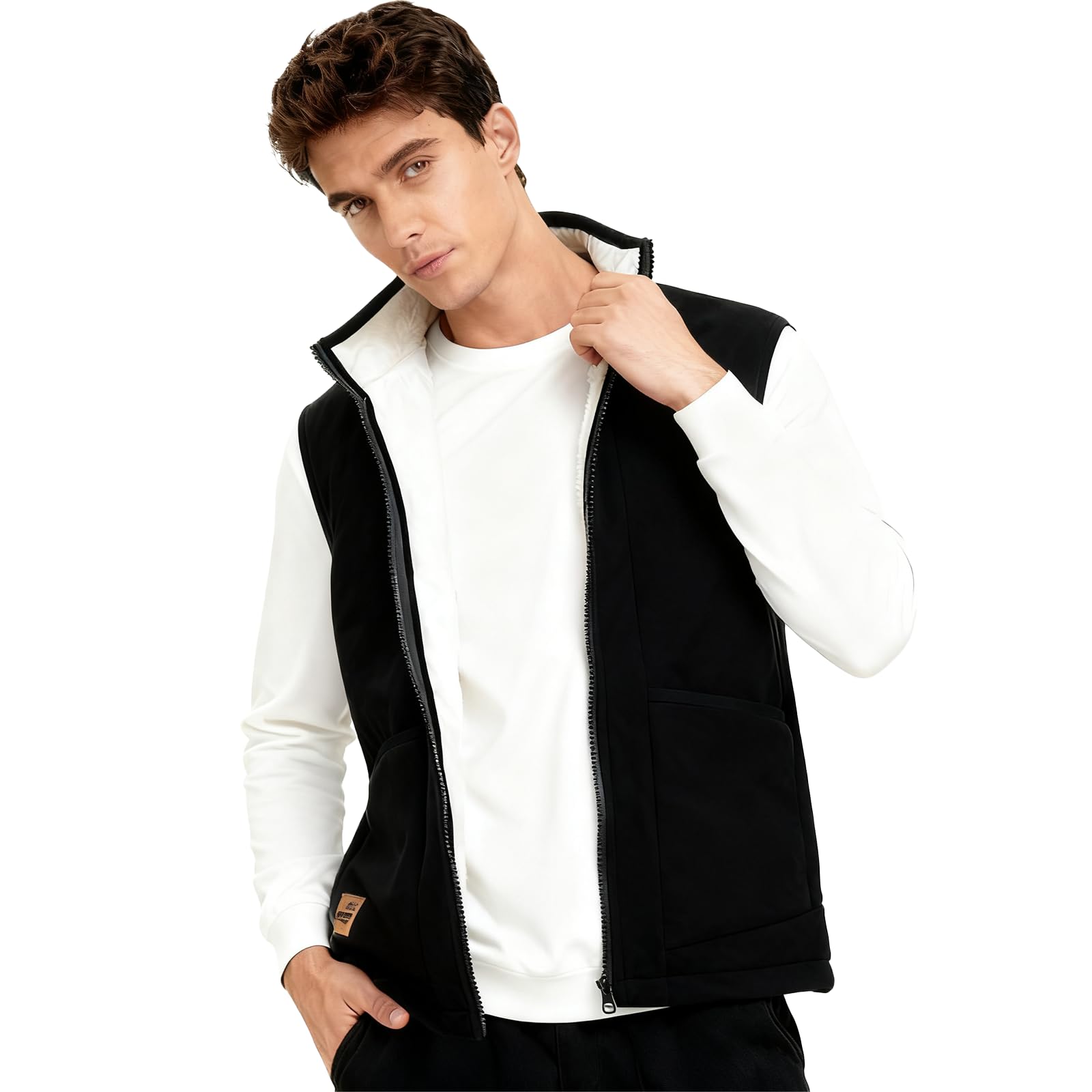 ZCJ Loop Schal Herren Damen, Fleece Schlauchschal mit Kordel