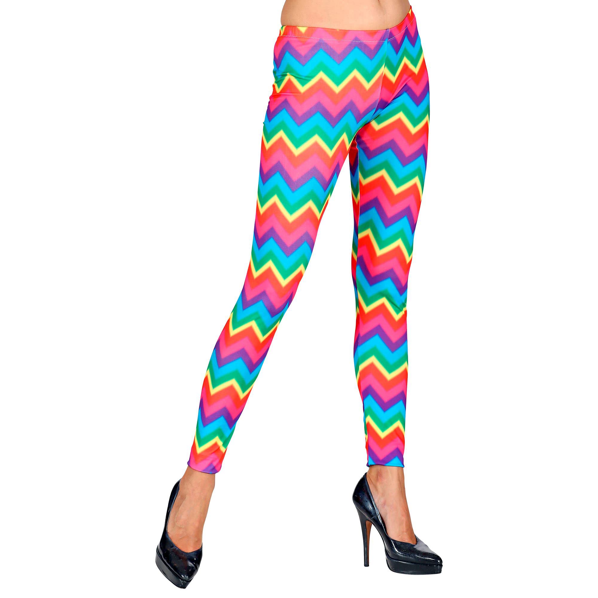 W WIDMANN MILANO Party Fashion - Legginsy 80s, lata 80, gorączka disco, zły smak, wzór w paski, impreza tematyczna, karnawał