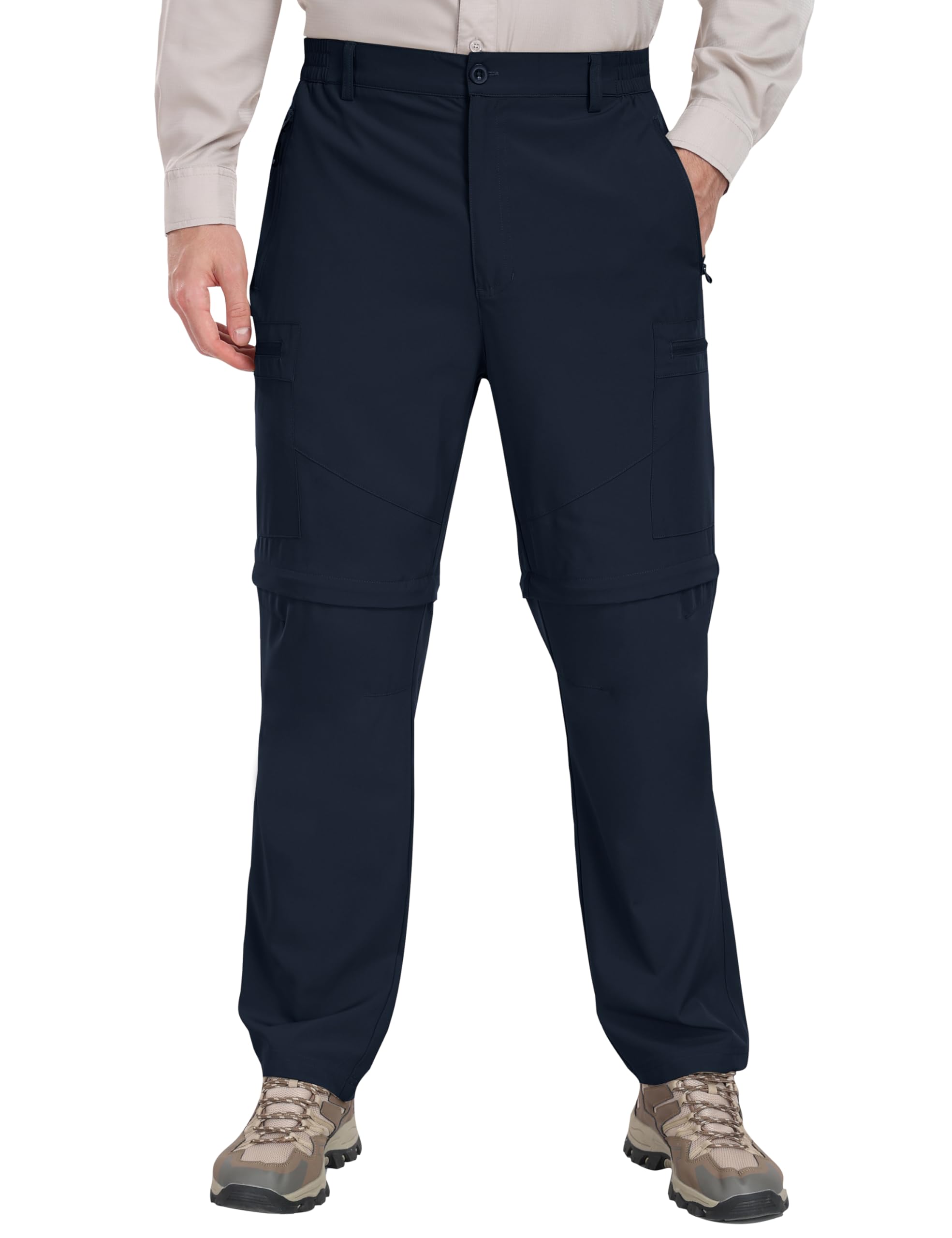 JINSHI Homme Pantalon Convertible Léger à Séchage Rapide Zip-Off Pantalons Cargo Shorts de Randonnée Montagne avec 5 Poches Zippées