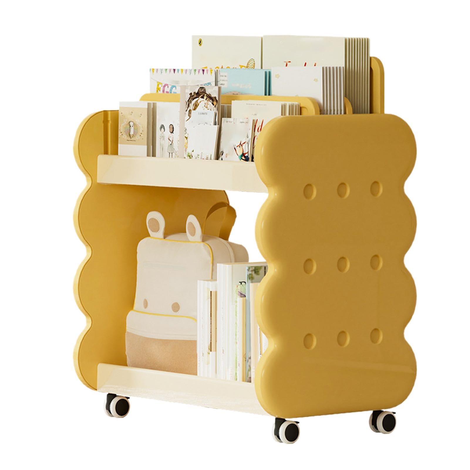 Estantería con ruedas para niños, estante organizador de juguetes para niños - Soporte de exhibición de juguetes para niñas | Estantería independiente con ruedas para niños para habitaciones infantile