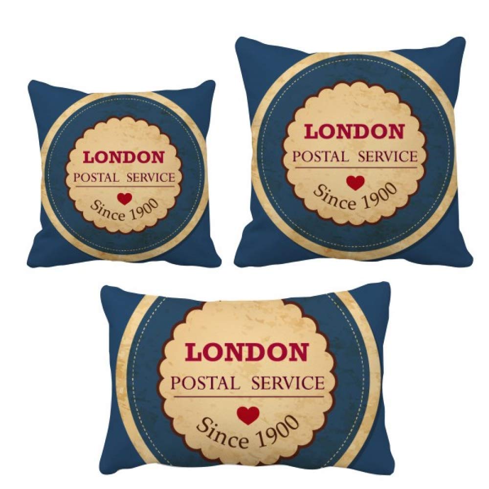 Coussin Angleterre avec insert décoratif motif timbre de Londres pour canapé salon