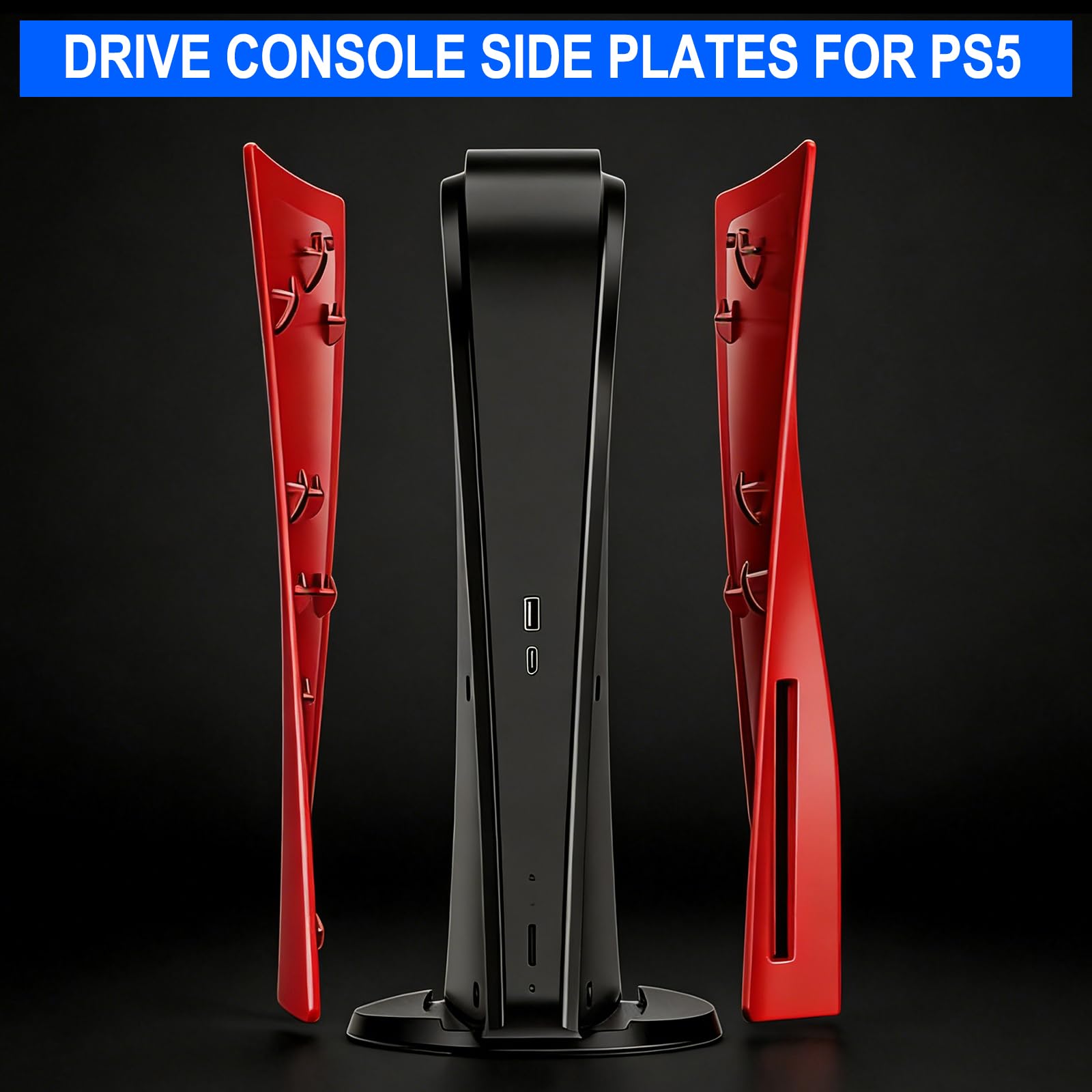 ArVin - Carcasa para consola PS5, placa de repuesto para PS5, antiarañazos, a prueba de polvo, accesorios para juegos de profesión para Sony Playstation 5 Console Disc Edition (rojo)