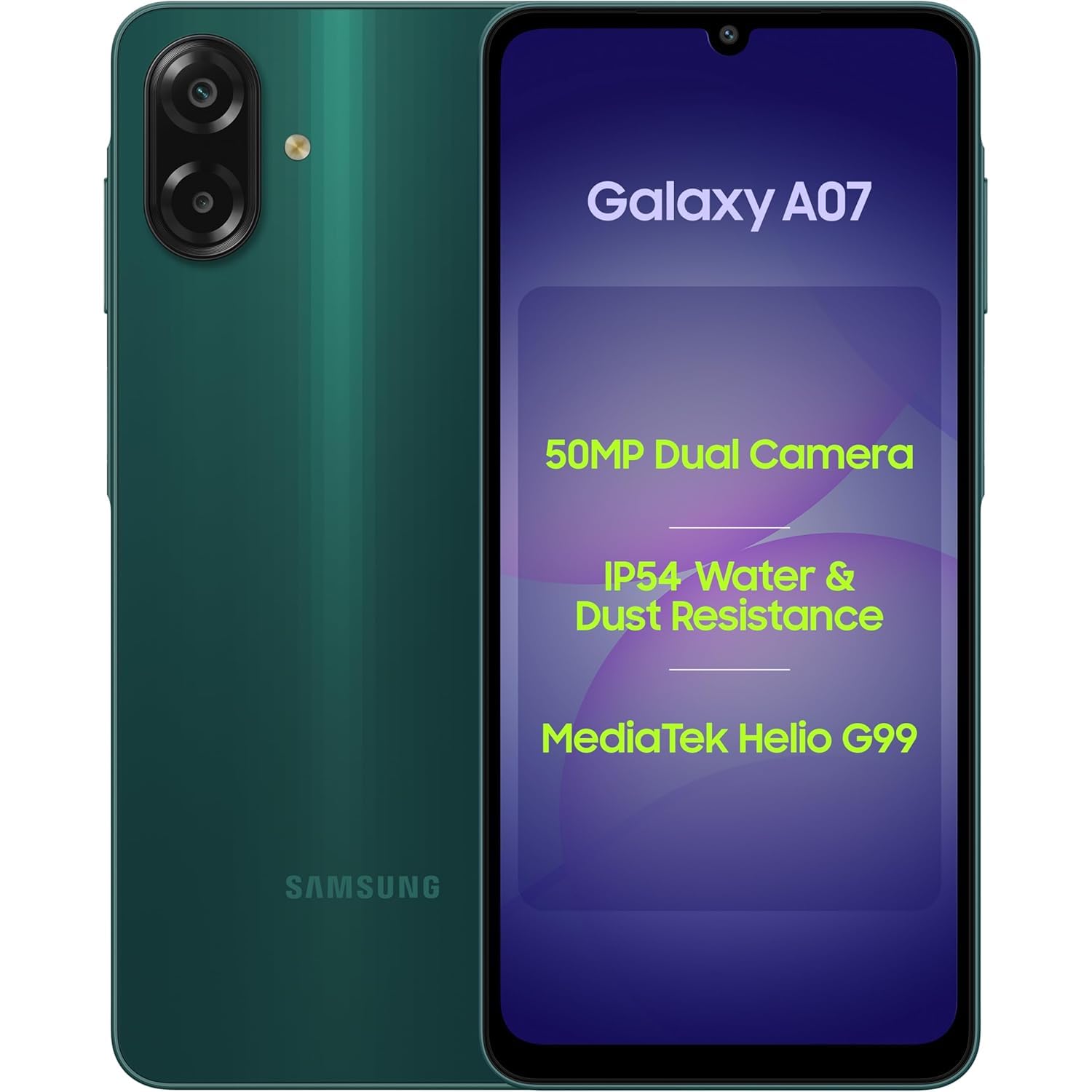 SAMSUNG Galaxy A07 6.7インチ 50MP Samsung Galaxy A07 LTE (Green, 4GB RAM, 64GB Storage) | 50MP Dual