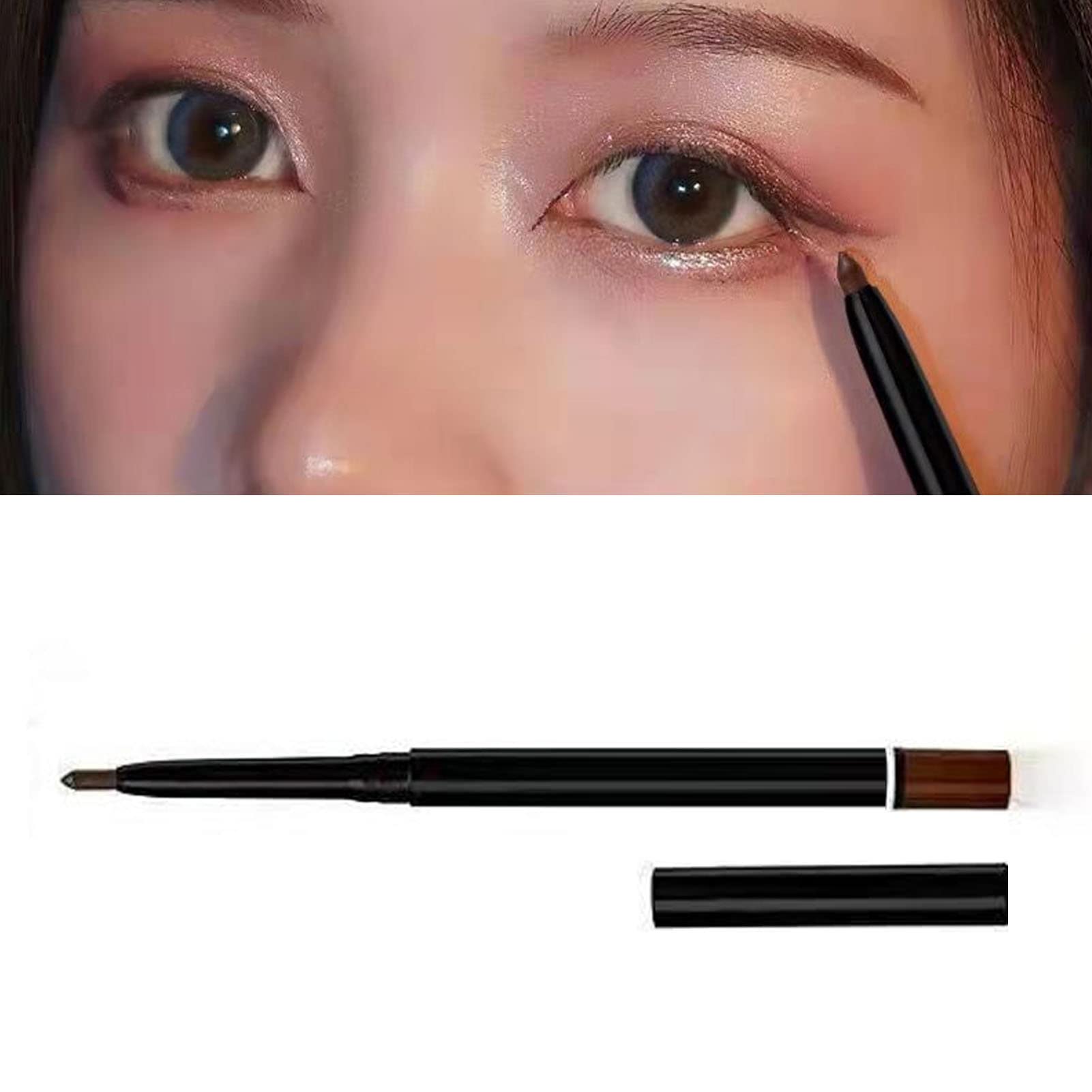 Pongnas Lápiz Gel Cremoso de Larga Duración y Suave Deslizamiento para Ojos, Labios, Rostro con Excelente Pigmentación, No Alérgico, Fácil de Combinar con Looks de Maquillaje (Marron oscuro)