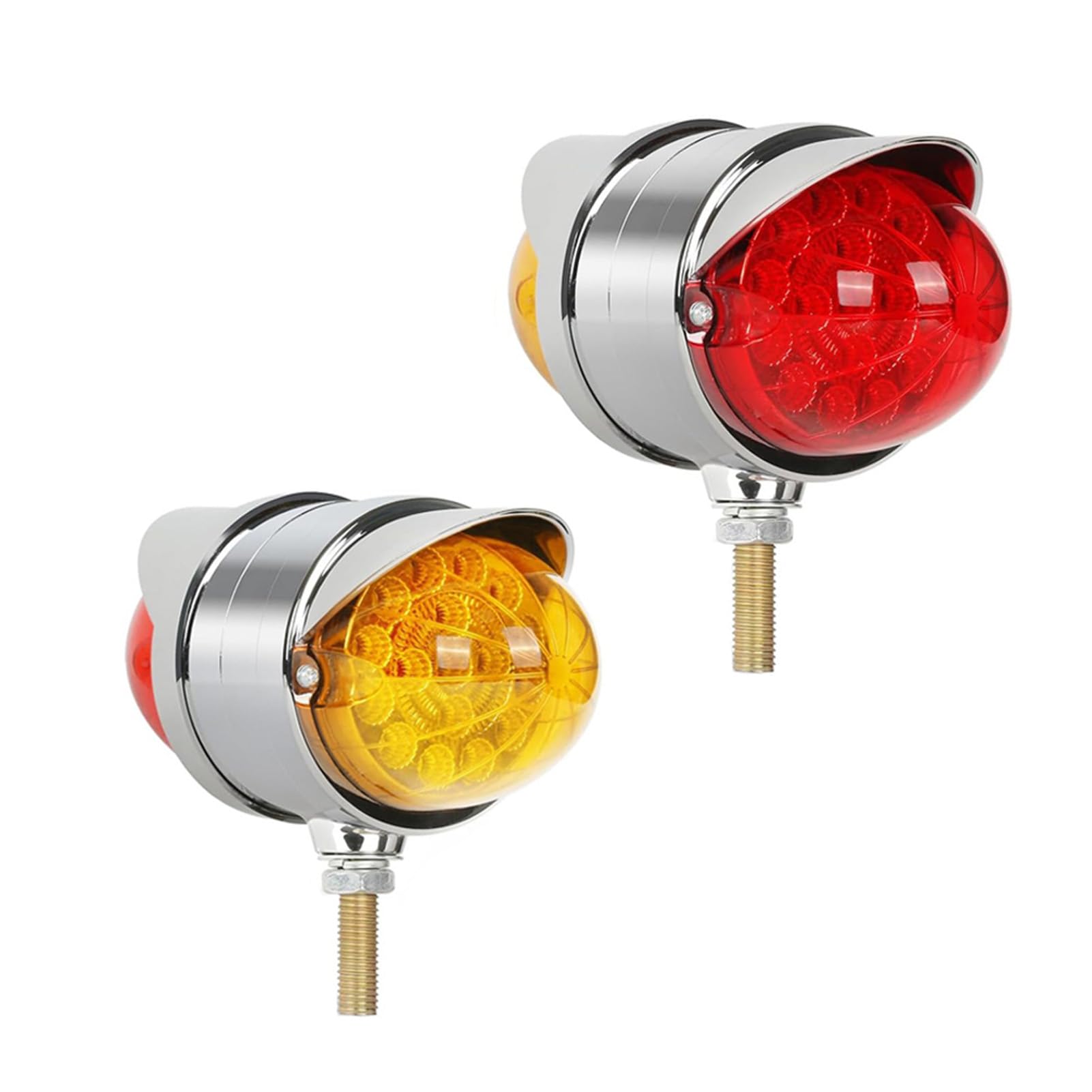 Ailan 14 2 piezas ámbar rojo doble cara 34 LED luces de señal de con visera