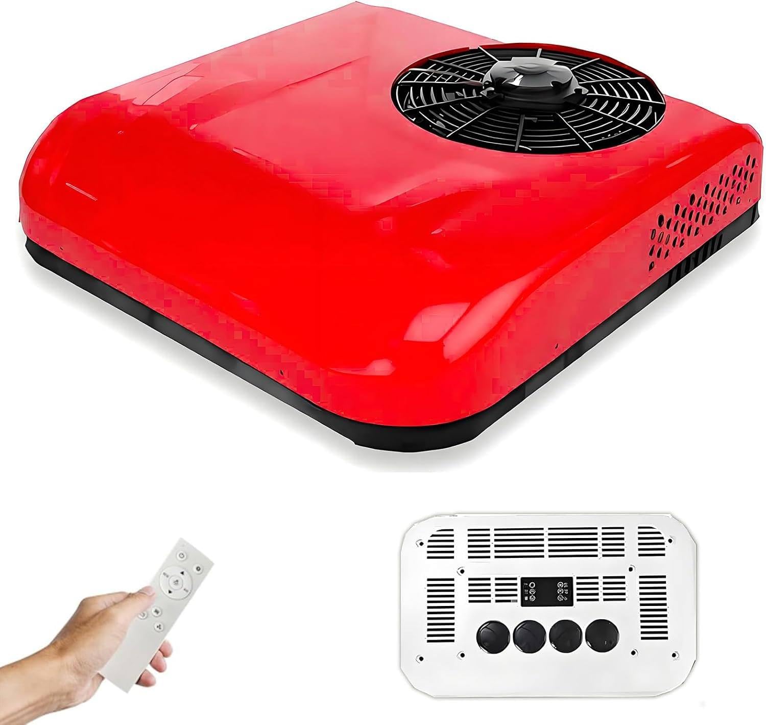 Klimatyzator Dachowy 12V/24V DC do Kampera i Ciężarówki, Grzanie Red-12V