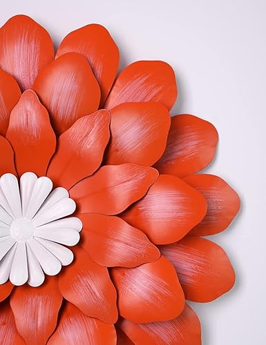 Miniatura 2 de HONCOEN Decoración de pared de flores de metal, escultura 3D, arte de pared para interiores, decoración para el hogar, decoración moderna para