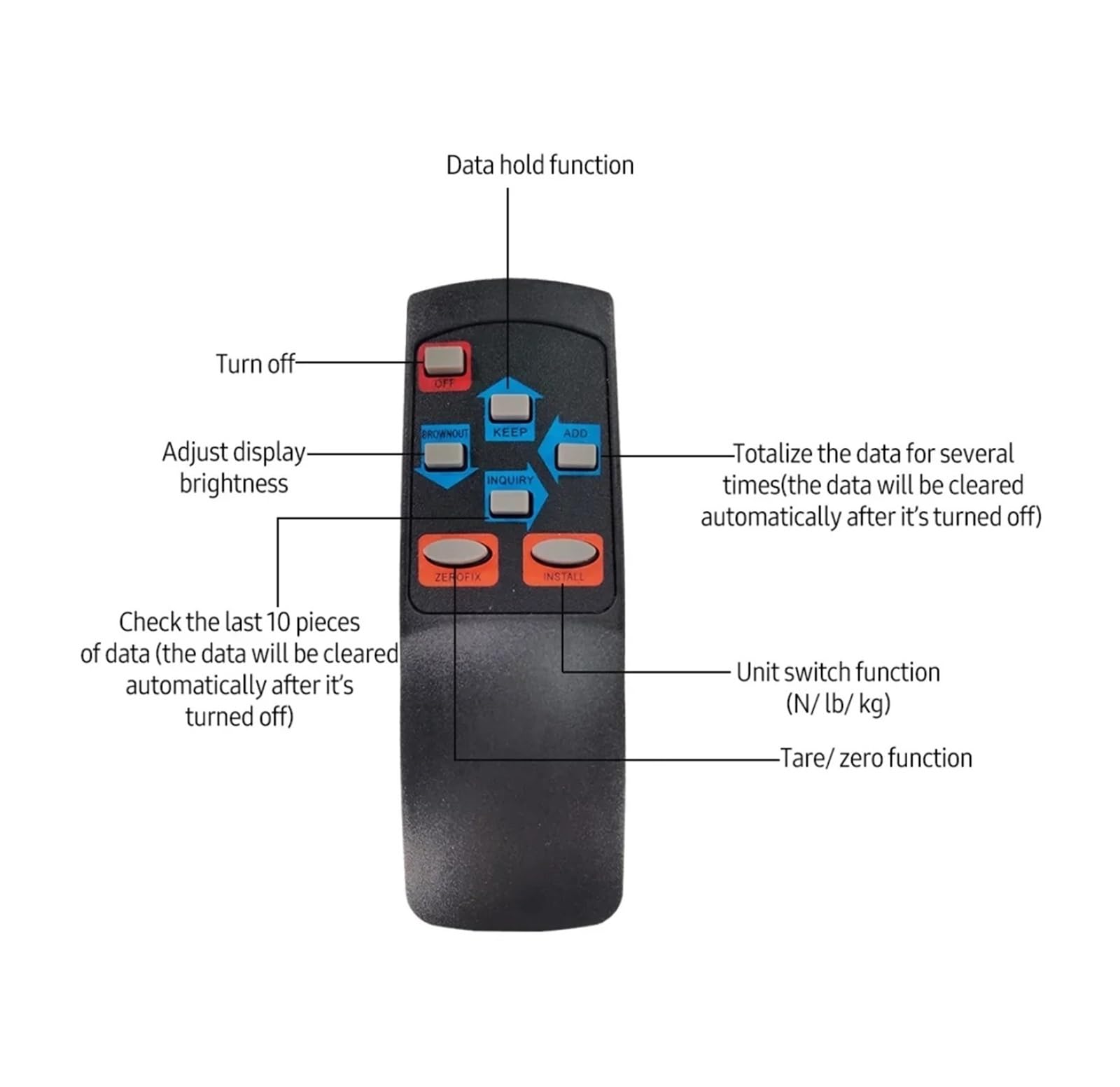 Escala colgante, 1000kg/500kg Báscula digital colgante para grúa | Incluye mando inalámbrico, pantalla digital legible y construcción resistente para almacenes, talleres y pesaje industrial.
