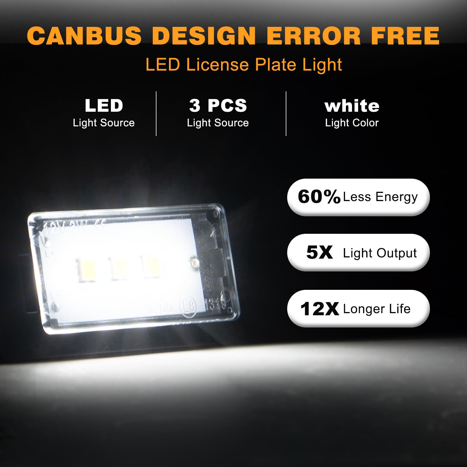 Illuminazione targa a LED per BMW E82 E88 E90 E91 E92 E93 E39 E60 E61 F07 F10 F11 F18 E84 E25 E70 E71 F15 E1 E2, targa con CAN-Bus, luci targa 2 LED pezzi