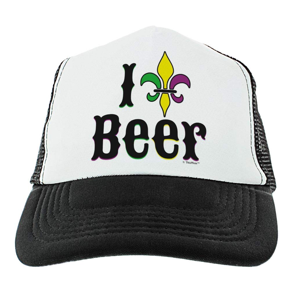 Mardi Gras Apparel Beer Mens Mardi Gras Hats for Women Mardi Gras Love 2-Pack Trucker Hats Black