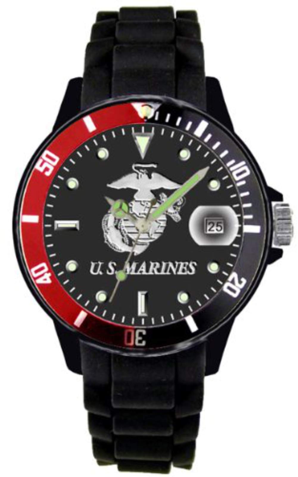 Aqua Force Marines Watch with 42mm Black Face and Red/Black Rotating Bezel (B00HYZYKPU) Amazon Price History, Amazon Price Tracker