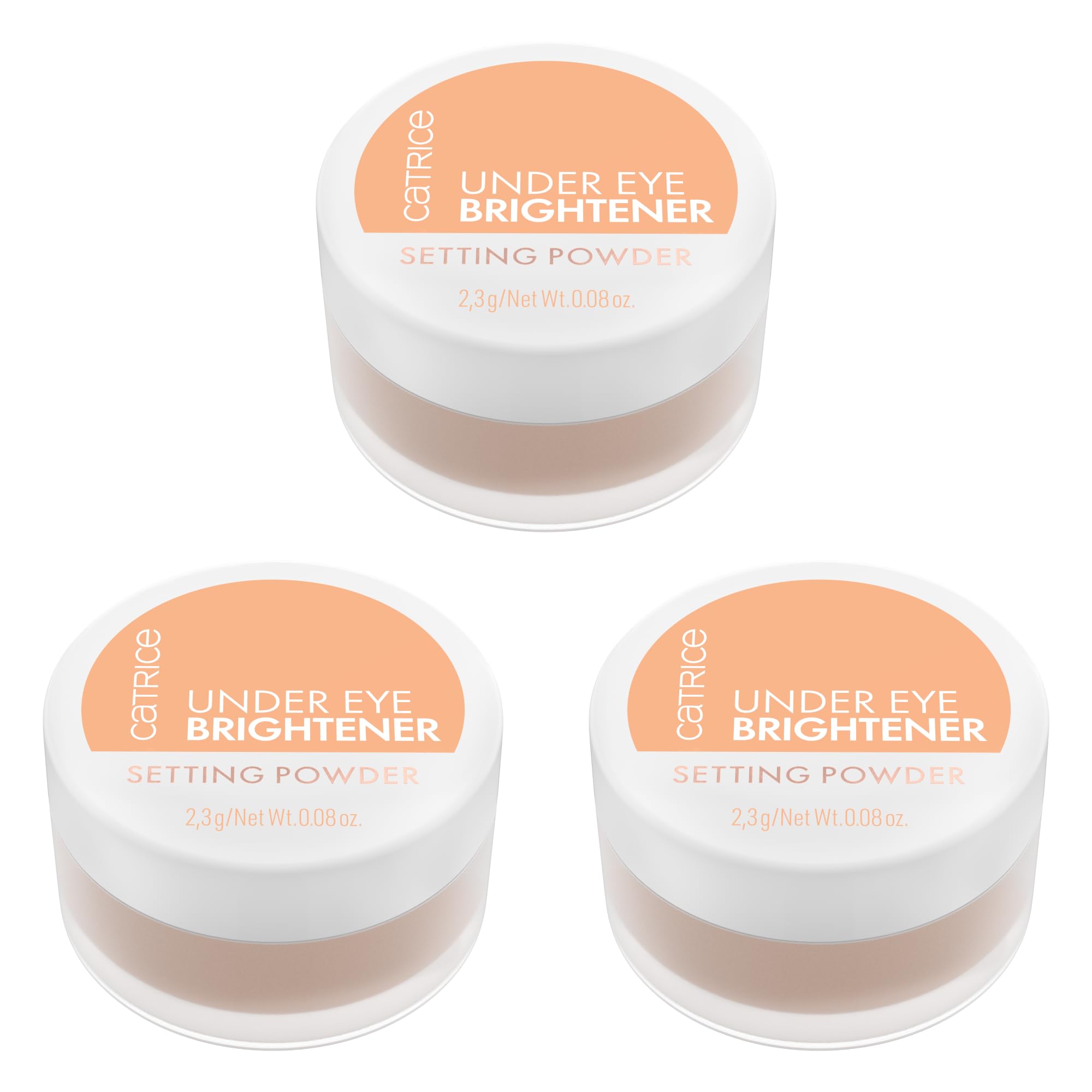 Catrice Under Eye Brightener Setting Powder, Puder, Nr. 020, Nude, aufhellend, sofortiges Ergebnis, weichzeichnend, natürlich, vegan, ohne Parfüm, ohne Alkohol, ohne Parabene, 3er Pack (3x2.3g)