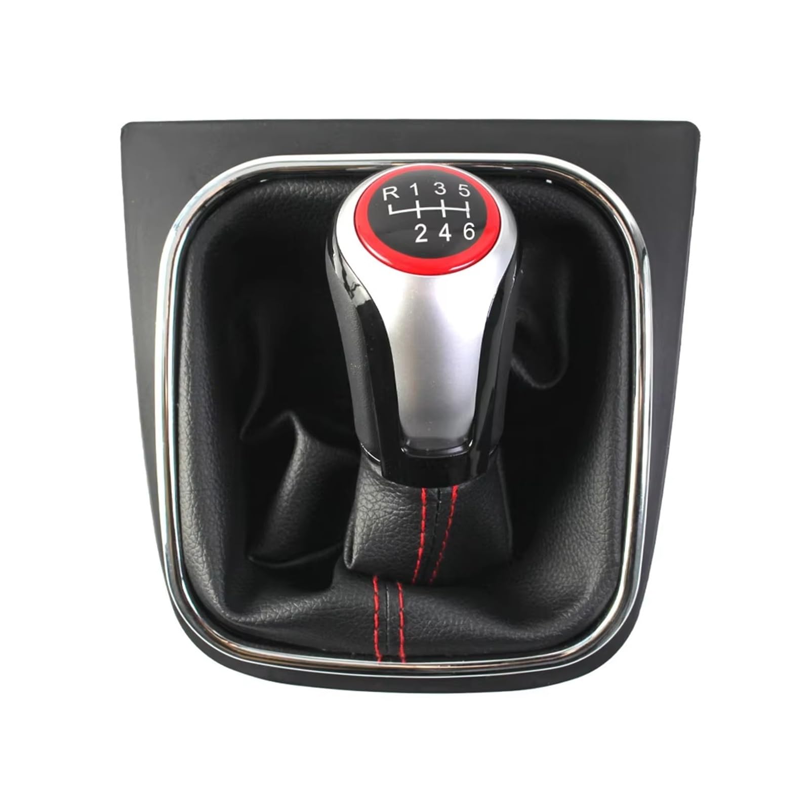 ZhanNuoBHd for VW for MK5 for MK6 for Jetta for Scirocco with Leather Gaiter Boot Cover Collar MT Speed Gear Shift Knob Stick Shifter Lever Knob(6 Speed)