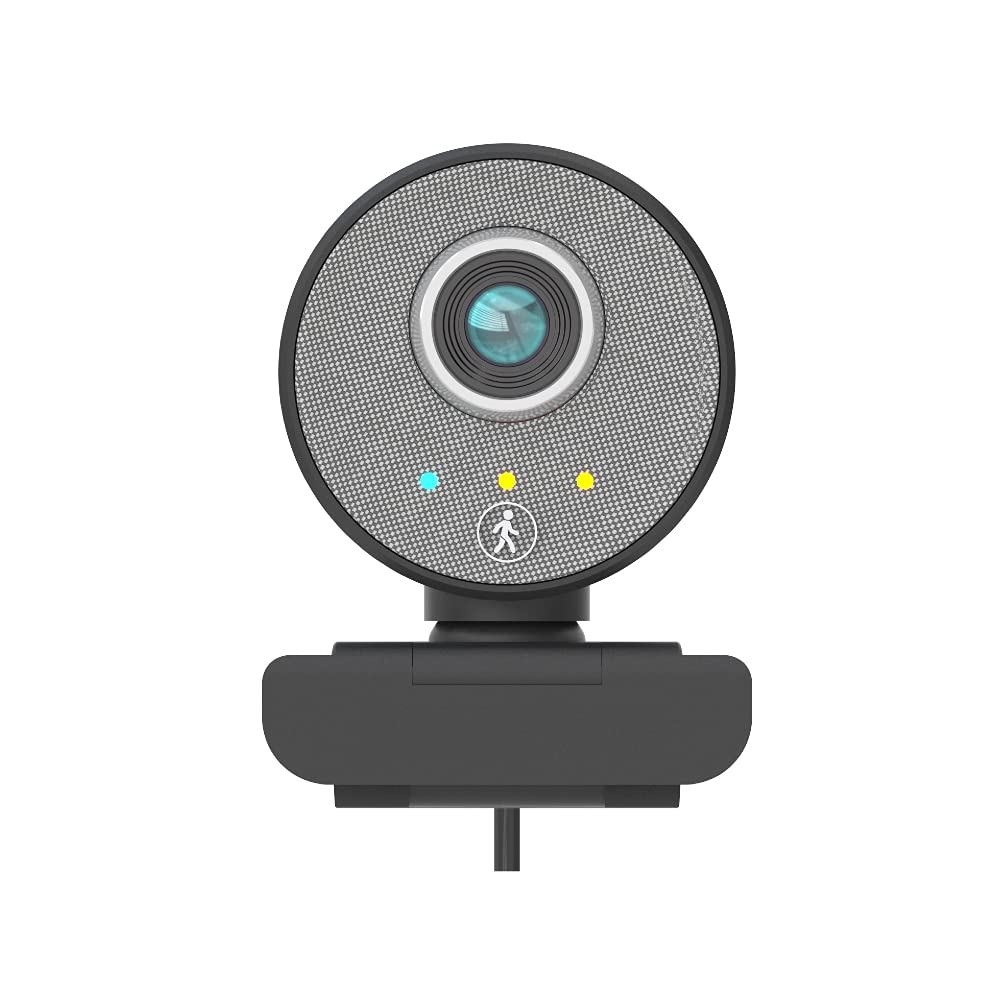 Midland – Webcam PC Follow-U con Microfono Integrato, 360° Cam con Live Tracking, Videocamera Full HD per Streaming, Podcast e Videoconferenze, Compatibile con Tutti i Dispositivi con USB