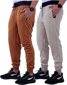Kit 2 Calças Masculina Moletom MXD Conceito Slim Jogger Casual Cores Tradicionais Academia Lazer Treino Passeio