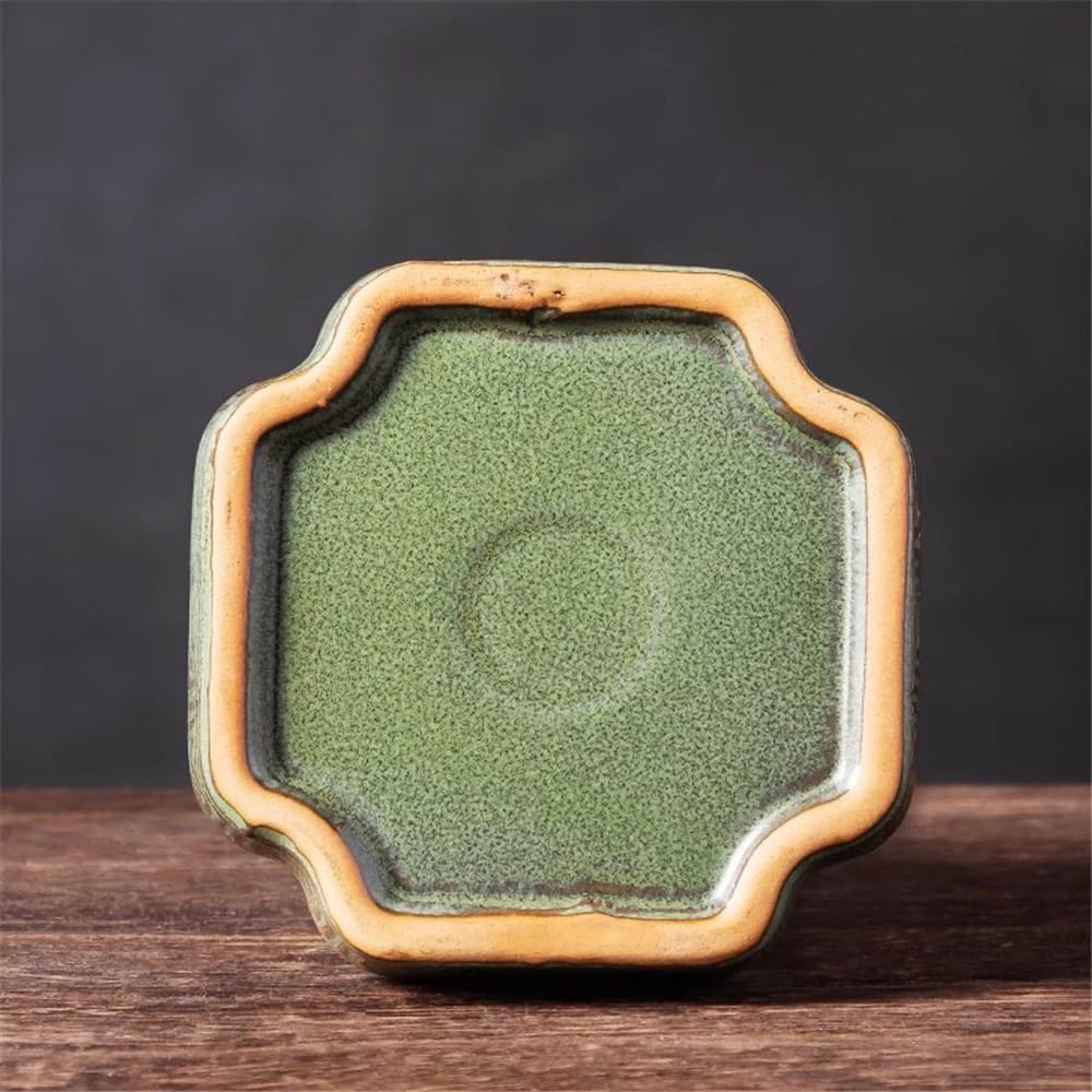 Versatile Sottovasi for Piante in Ceramica, Vaso da Fiori Verde, vassoi raccogligocce(M)