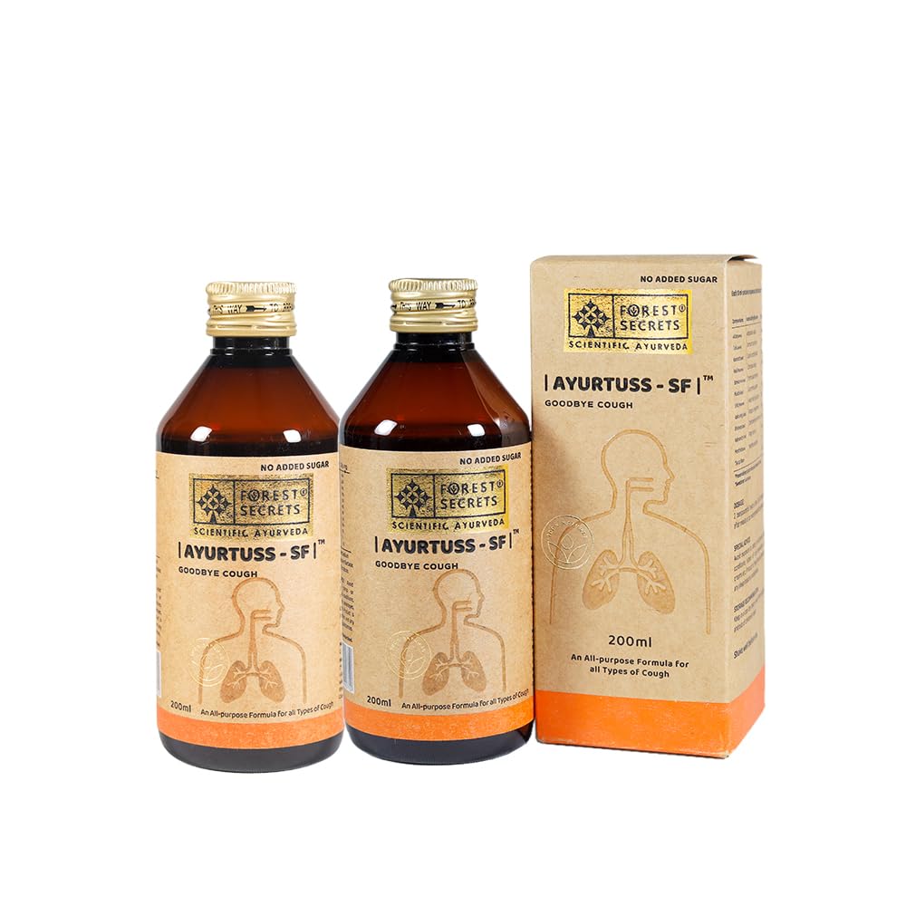 Sponsored Ad - Ayurtuss Sugar Free Cough Syrup | Non-Drowsy Ayurvedic Cough Reliever | Fast Relief from Cough, Sore Throat & Cold | Adult Formula | Pack of 2 | 200ml Each