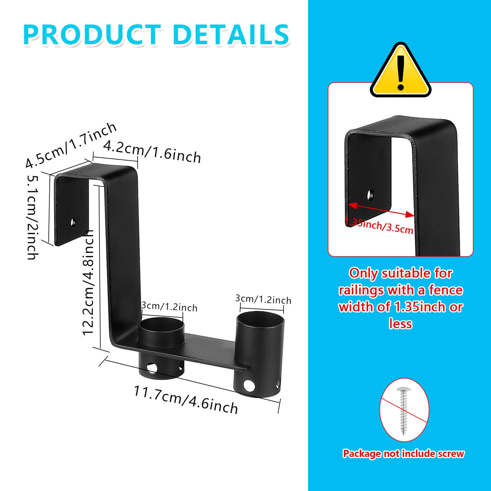 Lettry 2 ganchos para valla de piscina, organizador de herramientas de piscina, accesorio de limpieza de piscina, poste de piscina, cepillo, red de espumador de hojas, cabezal de vacío, adecuado para