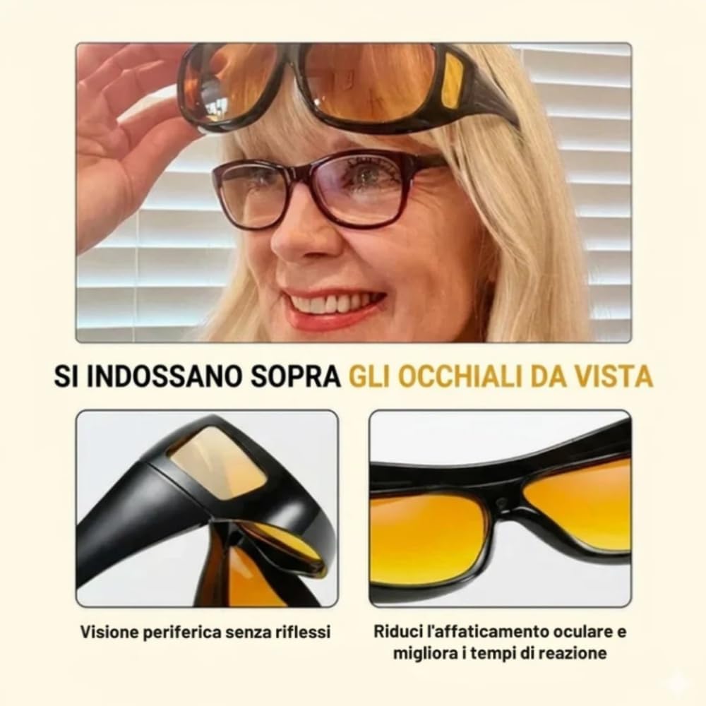 MEIION sorelia Brille Unisex, Leggera, Blend - Free, con UV Schutz, per Autofare, Angling e Golf - Nachtfahrbrille, Brillenträgerfreundlich