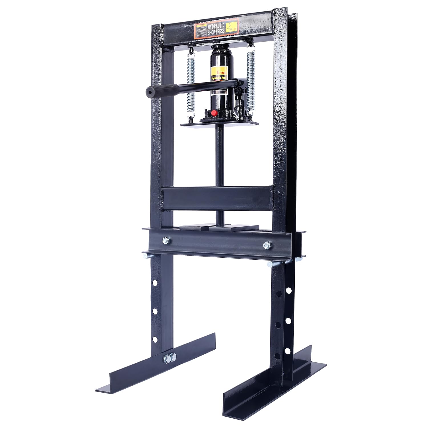 Hydraulic 6 Ton H-Frame Garage Floor Adjustable Shop Press with Plates, 6T,Black