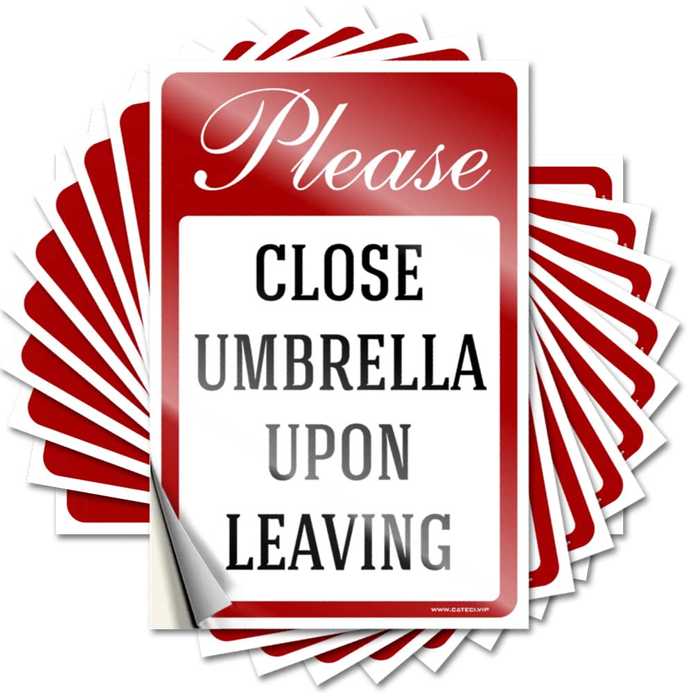 Lettering Sticker Small Cocoa Helmet Please Close Umbrella Upon Leaving - No Residue Decals for Girl(12X18CM)
