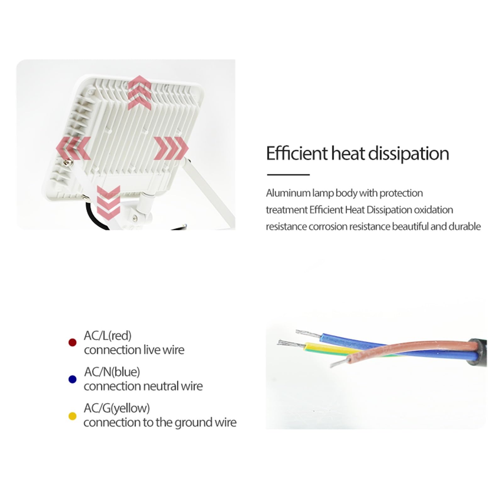 Luz de LED fluorescente Sensor De Movimiento PIR Reflector LED Impermeable IP66 30w 50w 100w Proyector Pared Iluminación Exterior(Cold white_BLACK SHELL_50W)