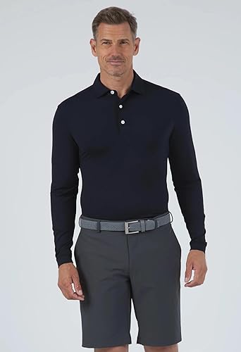 Miniatura 8 de IBKUL Athleisure Wear - Polo de manga larga con protección solar UPF 50+ Icefil Cooling Tech 95199 para hombre