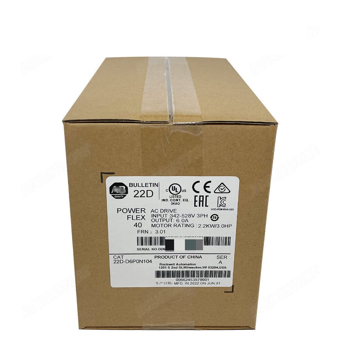 Lanlily 22D-D6P0N104 PowerFlex 40 AC Drive 2.2kW 3Hp VFD 22D-D6P0N104 Sealed in Box 1 Year Warranty Fast