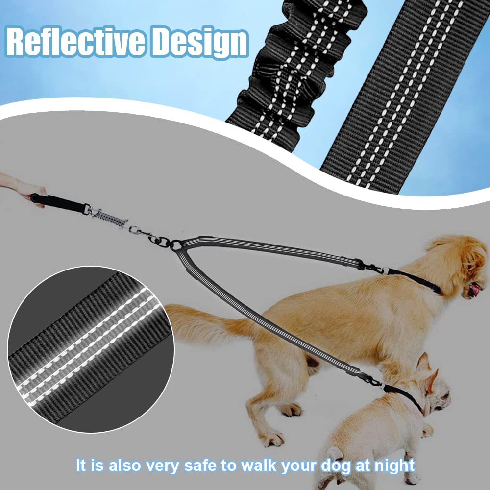 Guinzaglio Doppio YOUTHINK Per 2 Cani Fino A 50kg - Estendibile, Riflettente Con Sacchetti Integrati - Foto 11