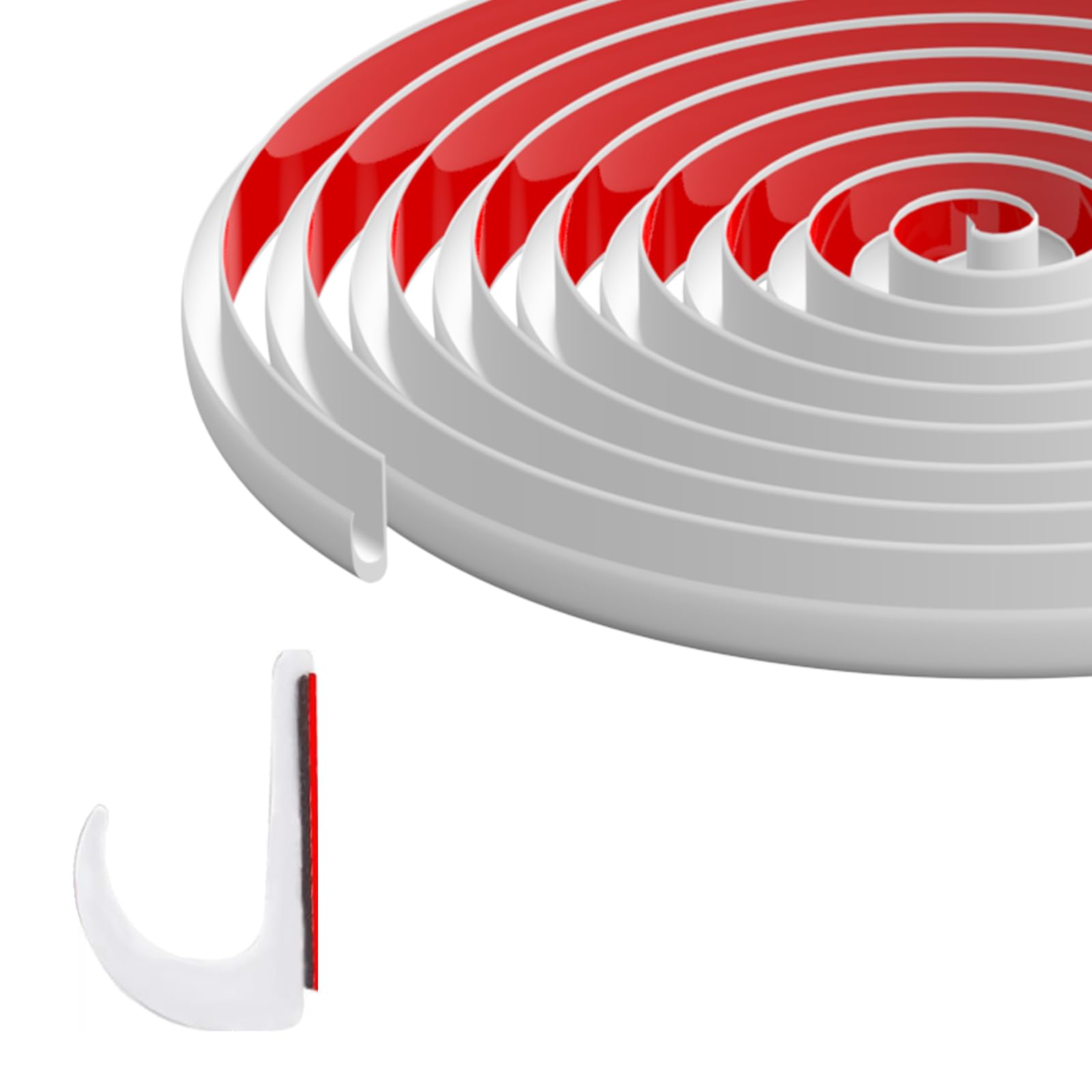 RV Rain Gutter, White – 3/4” Height, 16’ Length PVC Plastic drip Guides,for Cars, Vans, caravans, roof rainwater Diversion Strips, Flexible J-Shaped Decorative moldings