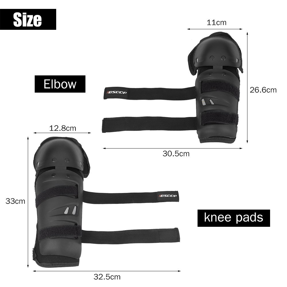 4 StÜcke MTB Knieschoner Ellenbogenschoner Set, Verstellbare Motorrad MTB Protektoren Knieschützer Motorrad Knieprotektoren Kniewärmer MTB Ellenbogen Protektor, Ellenbogen Knieschützer S